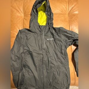 Columbia Charcoal and Lime Raincoat